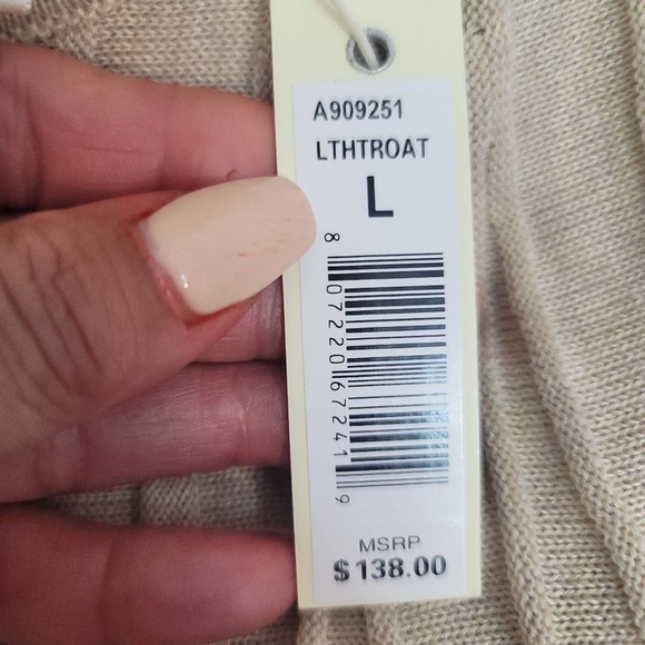 MAX STUDIO A-LINE SWEATERDRESS PLEATED BEIGE TONE LONG SLEEVE WOMEN'S SIZE LARGE - Picture 12 of 12